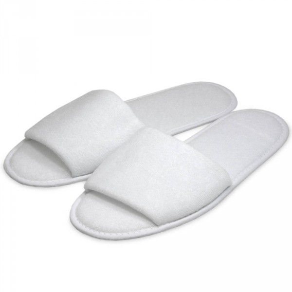 Frottee Slipper, Weiß, Einheitsgröße, Paar
