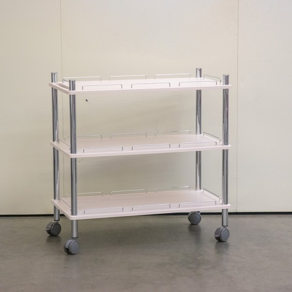 Gerätewagen LAMICA XXL mit drei Tablettfächern, Sand Beige Mat R320M